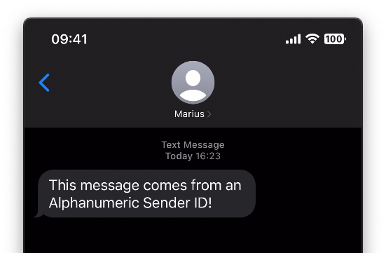 SMS sent from an Alphanumeric Sender ID