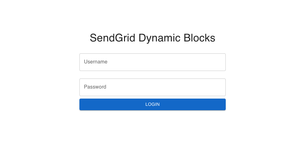 SendGrid dynamic blocks content manager login page