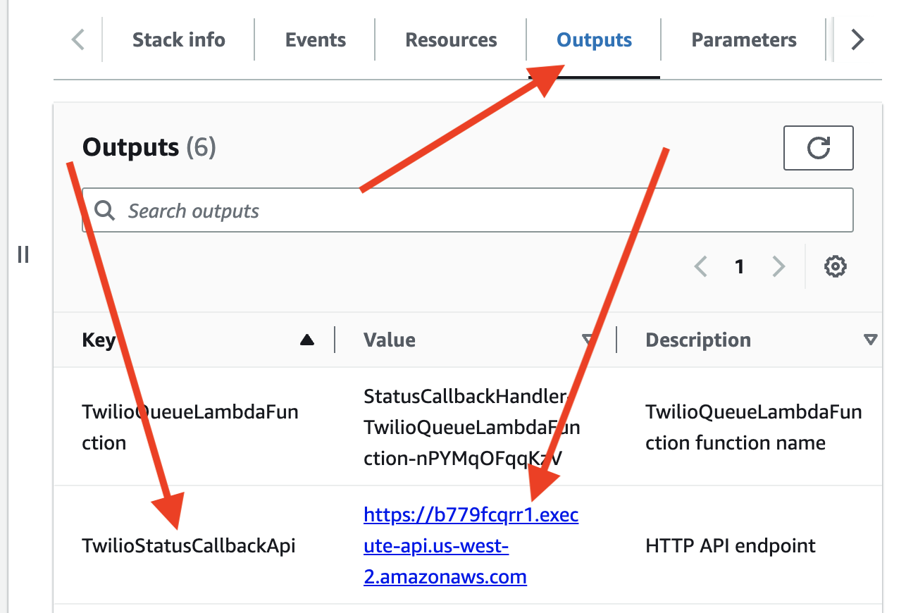 Status callback URL from AWS