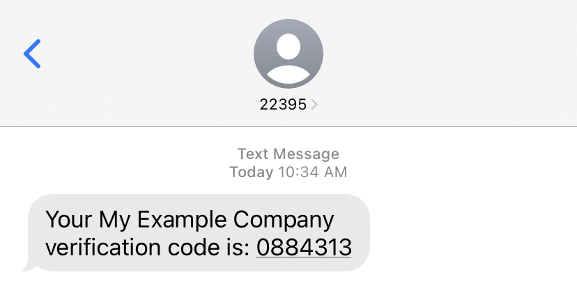 SMS one time passcode on a mobile device