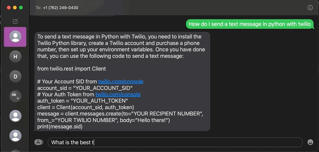 sms example of chatgpt over text