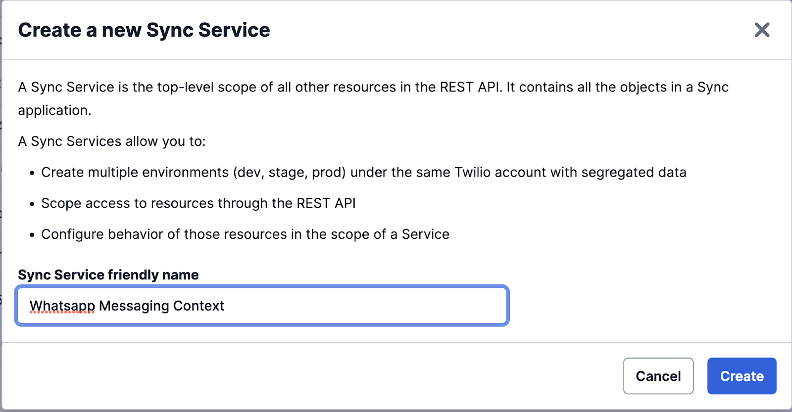 Creating a New Sync Service