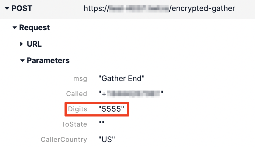 Plain-text digits from Gather TwiML in the Twilio Voice Call log