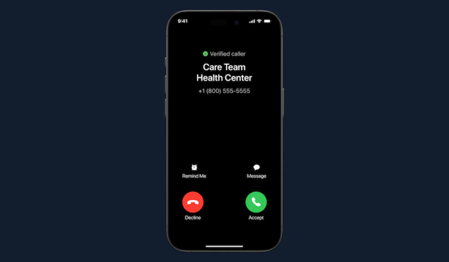 A branded phone call from Care Team Health Center