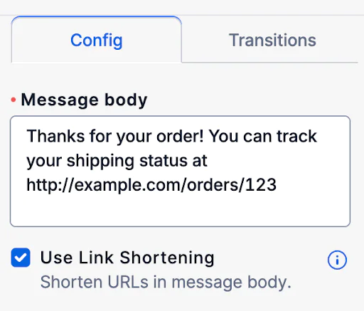 Screenshot showing the Use Link Shortening option as it appears in Studio