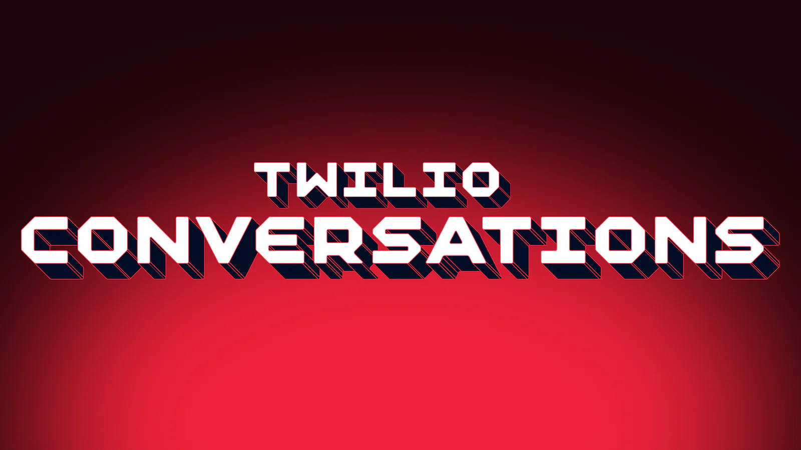Twilio Conversations text with a red gradient background.