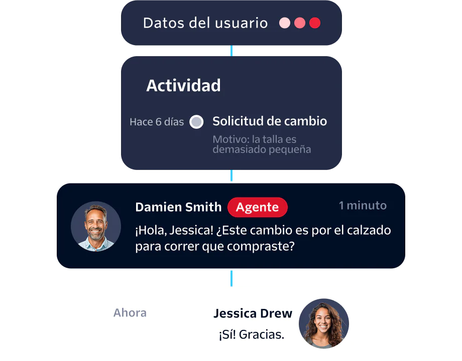 Chat between customer and agent about exchange request due to incorrect shoe size.