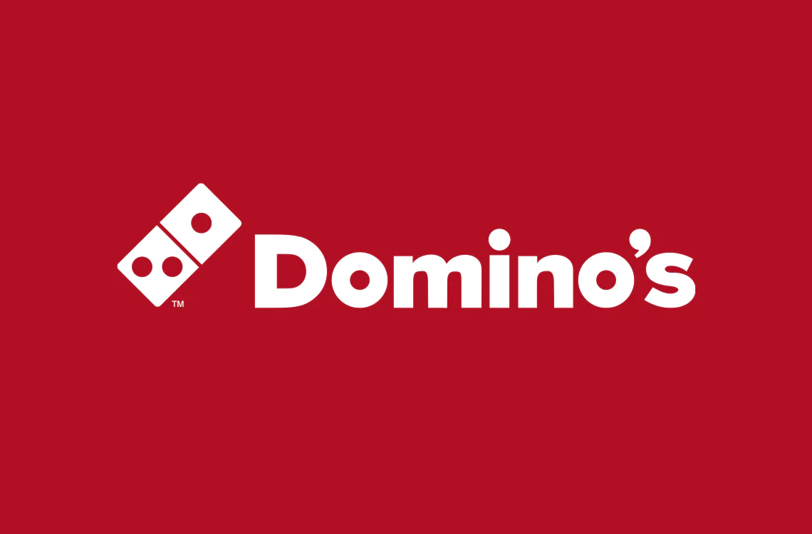 Domino's Pizza logo with a red background and white text.