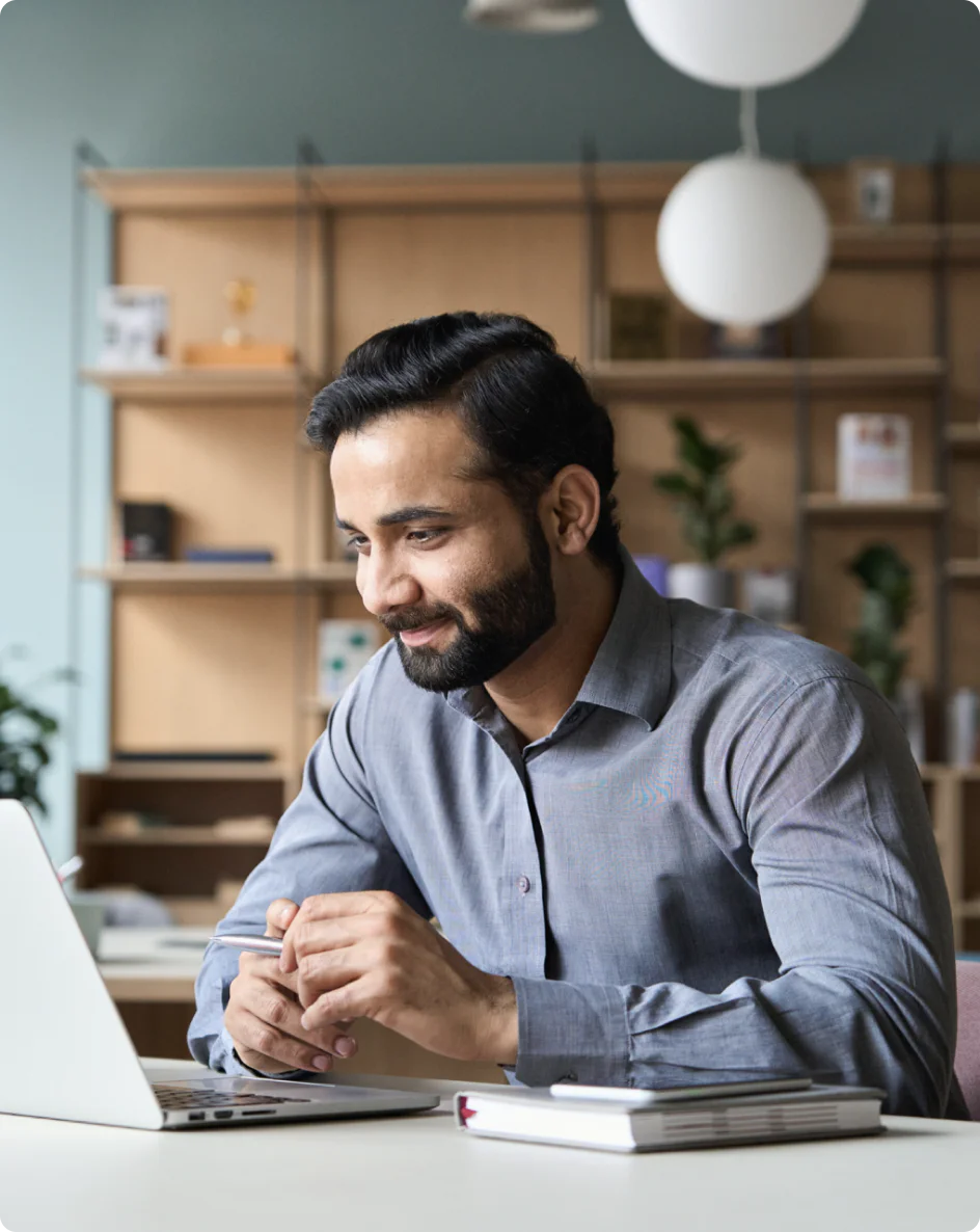 Business representative having a conversation with a customer to collect information beyond what would be submitted in a lead-gen form.