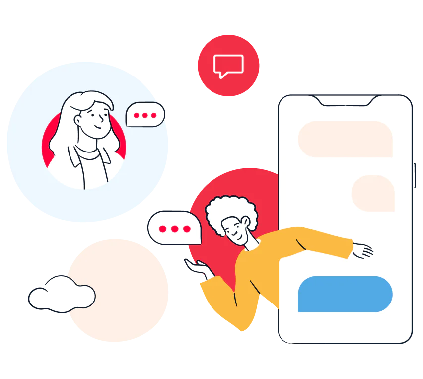 A user reacts to a SMS marketing campaigns. A user reacts to a SMS marketing campaigns.