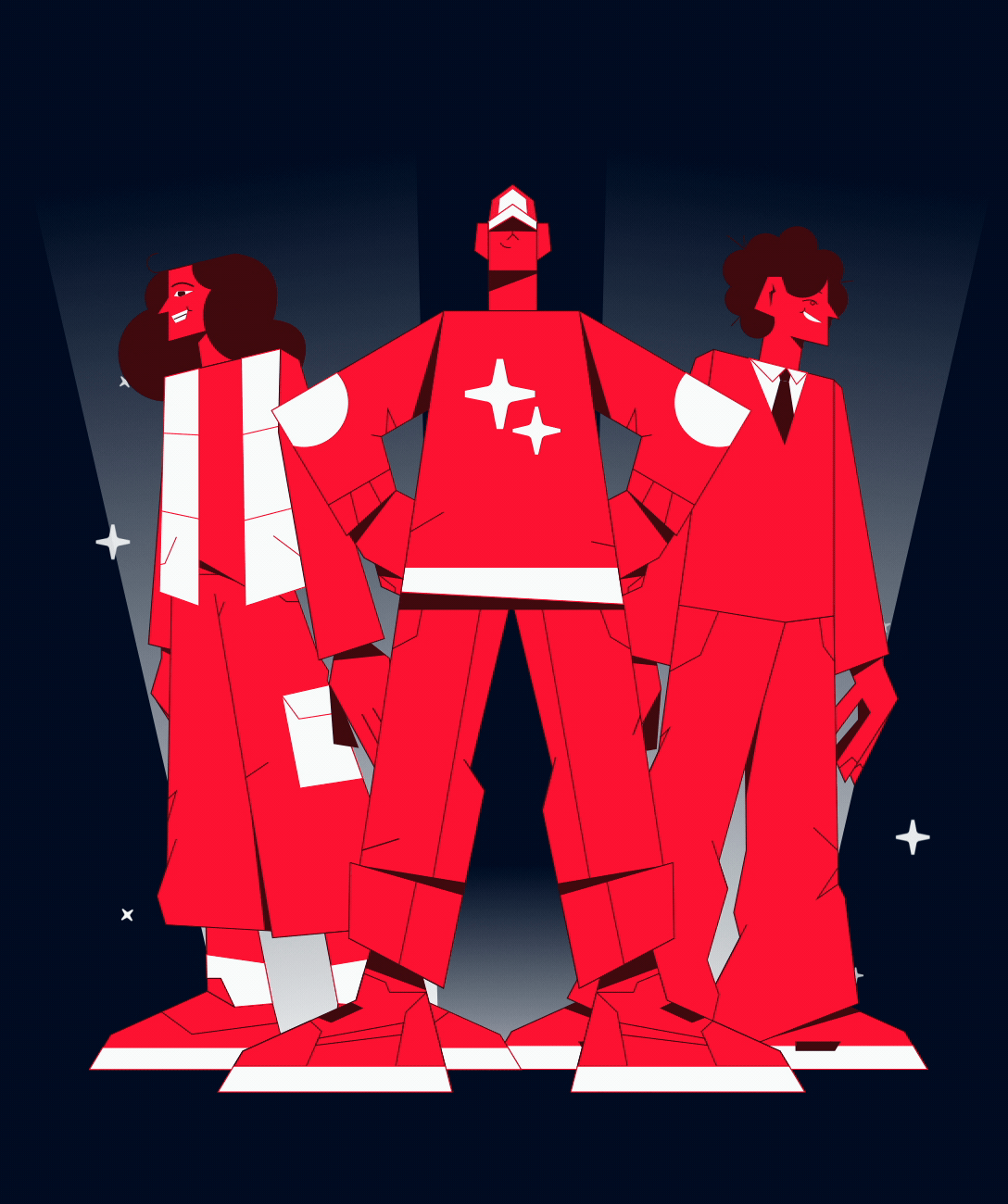 A white background featuring a single small red dot near the bottom left.