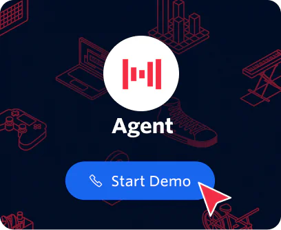 Screenshot of agent demo button with a call icon and a cursor hovering over Start Demo.