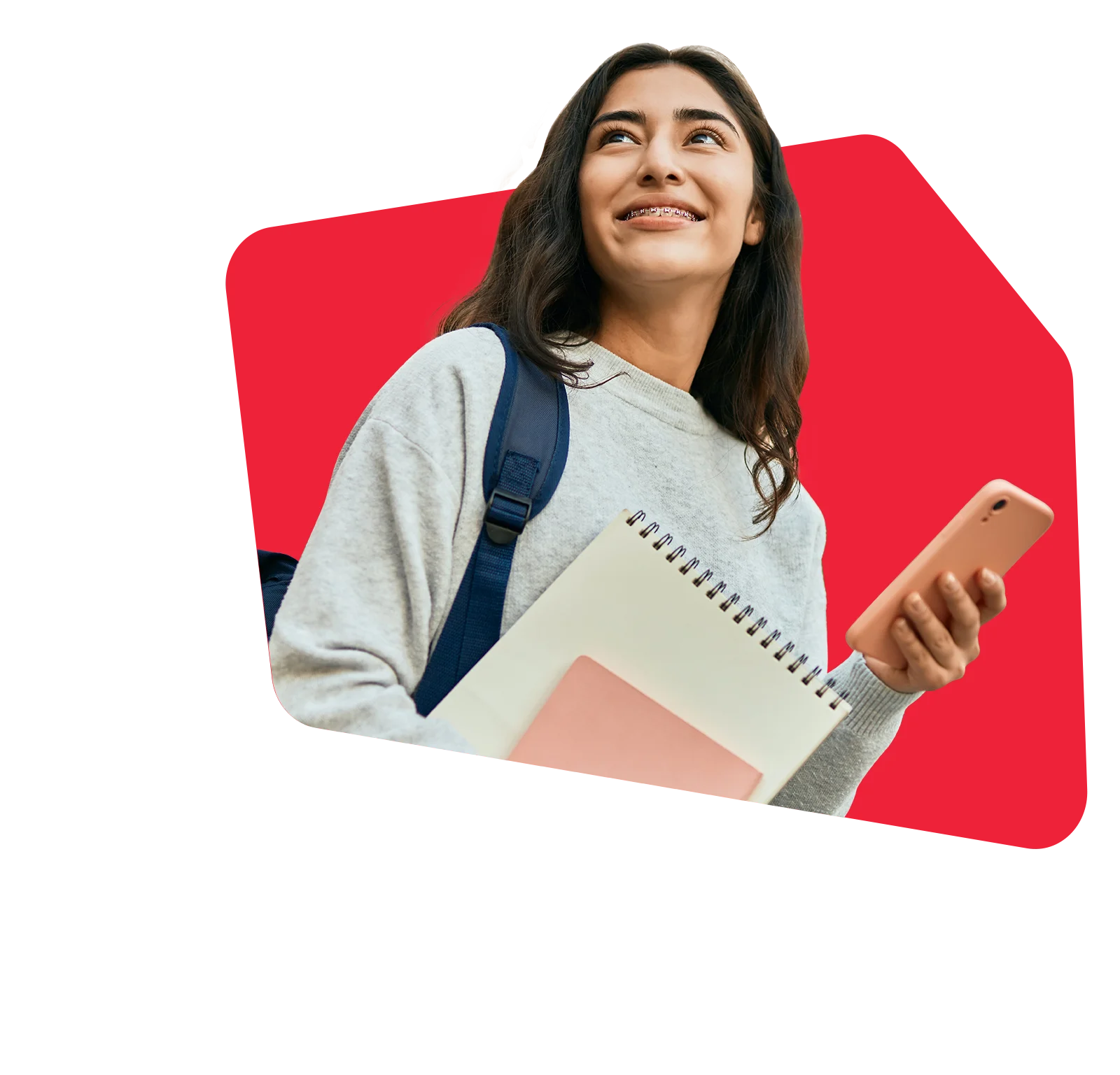 Young middle east student girl smiling happy using smartphone at the city.
