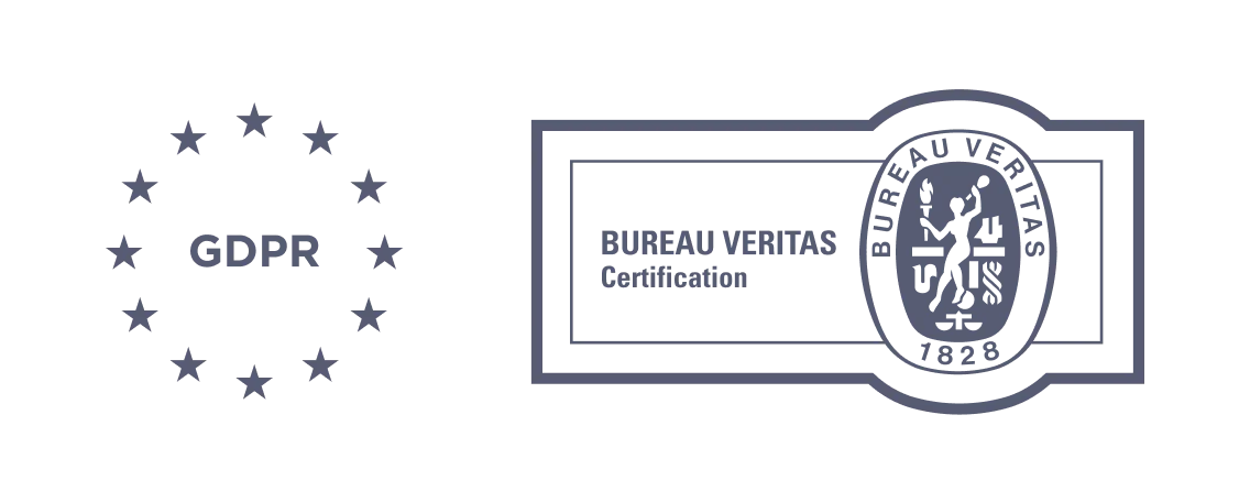 GDPR and Bureau Veritas Certification badges