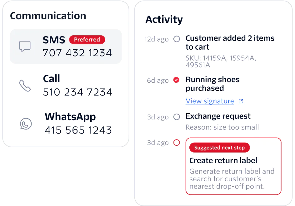 Flex UI supporting sales outreach through the channels customers prefer: SMS, voice calls, WhatsApp