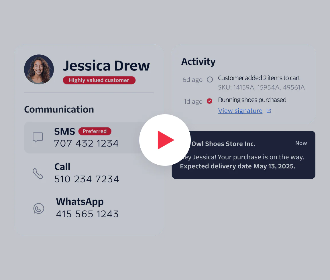 Illustration of the Flex UI showing how agents can pull up details about their customers’ policies for a seamless, contextual customer service experience.