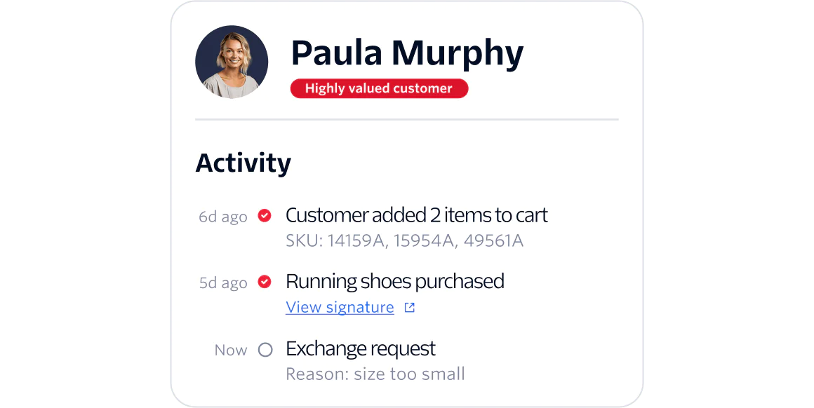 Metrics and activity history you can use to track your contact center and agent performance