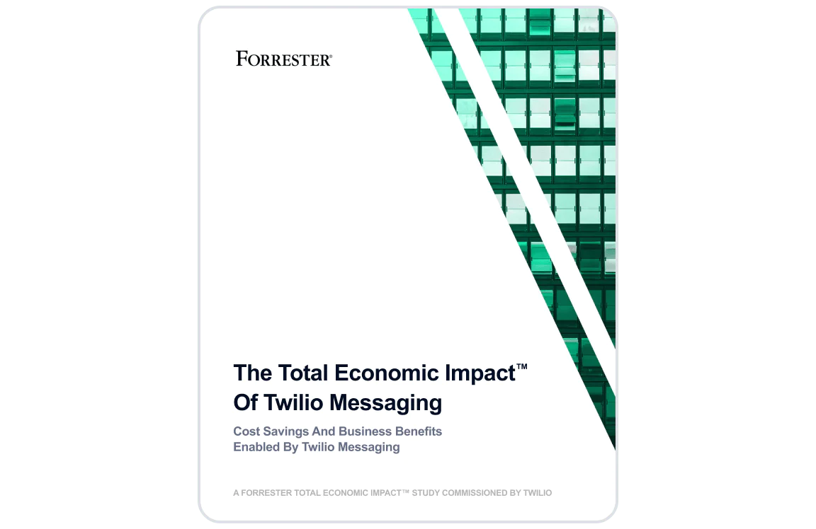Report cover titled The Total Economic Impact of Twilio Messaging by Forrester