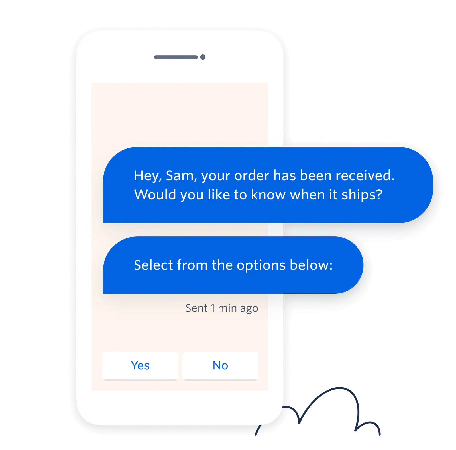 A business-initiated WhatsApp conversation example