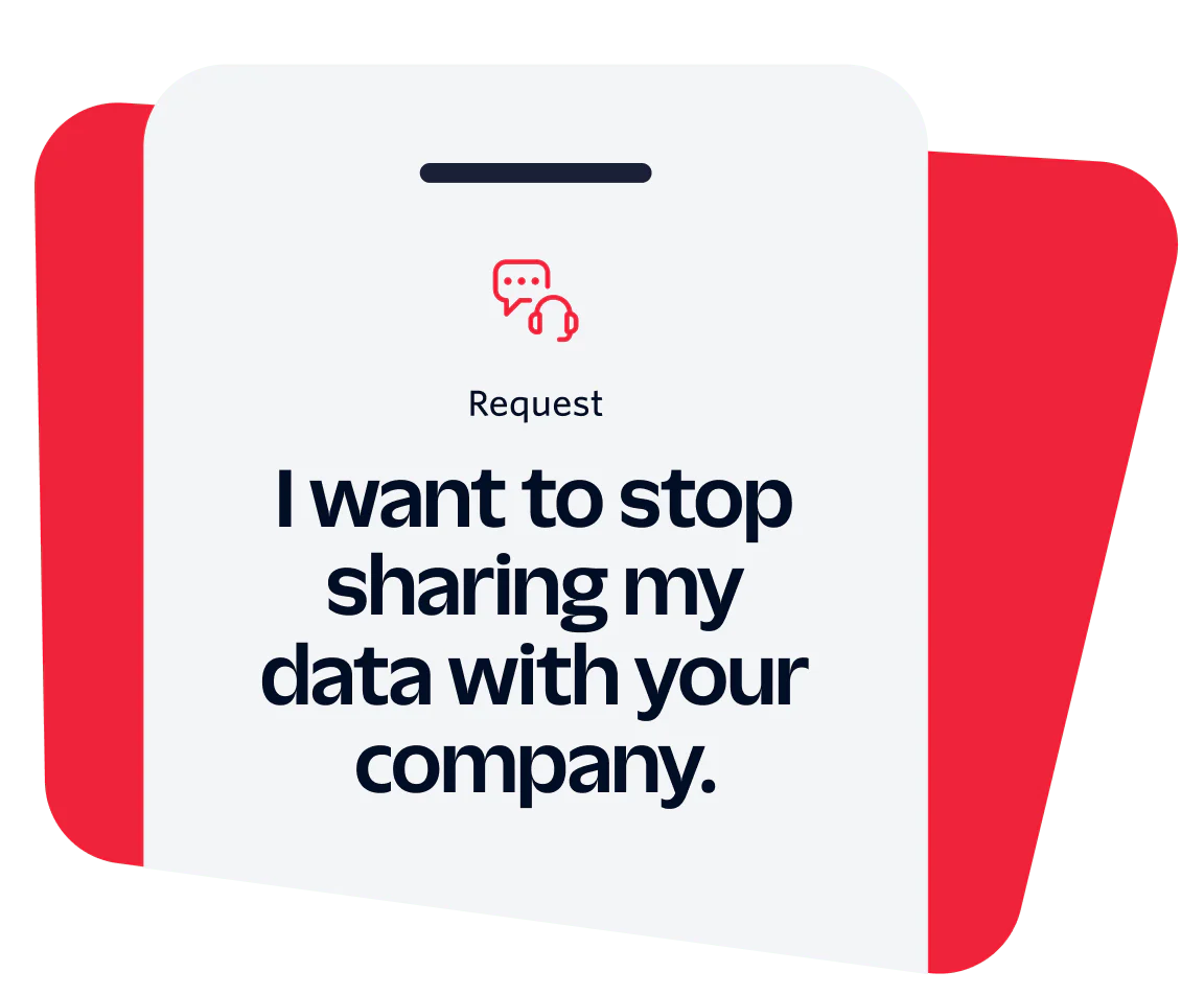 Data Privacy Request Notice Notice to stop sharing personal data with the company.