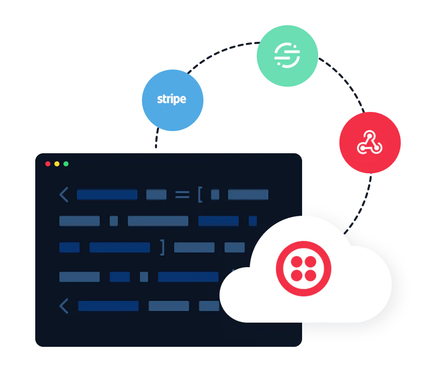 Serverless code connecting different services using event-driven microservices 