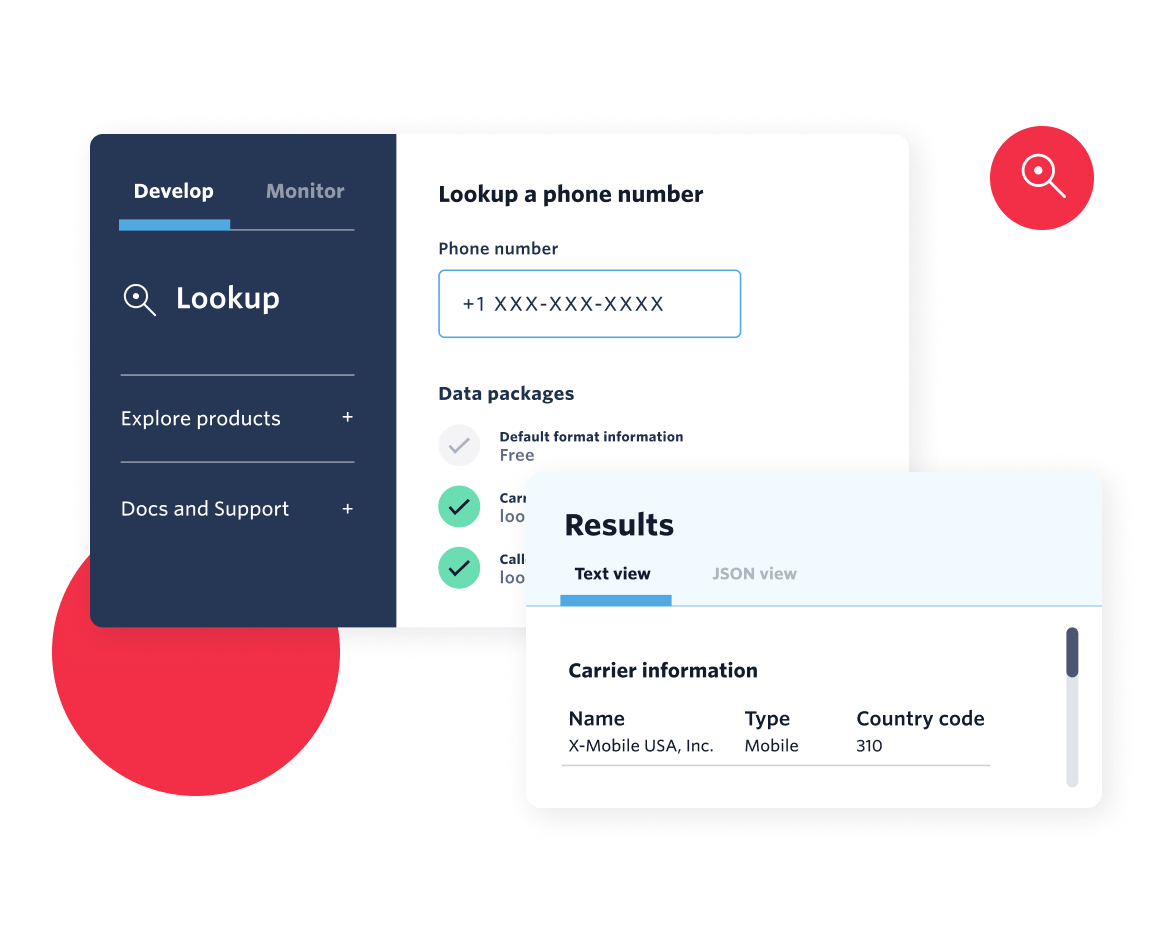 Illustration showing how a business can use Lookup to verify a customer’s phone number as a security measure. 