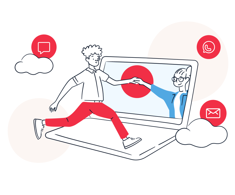 Business connecting to customer through preferred communication channels