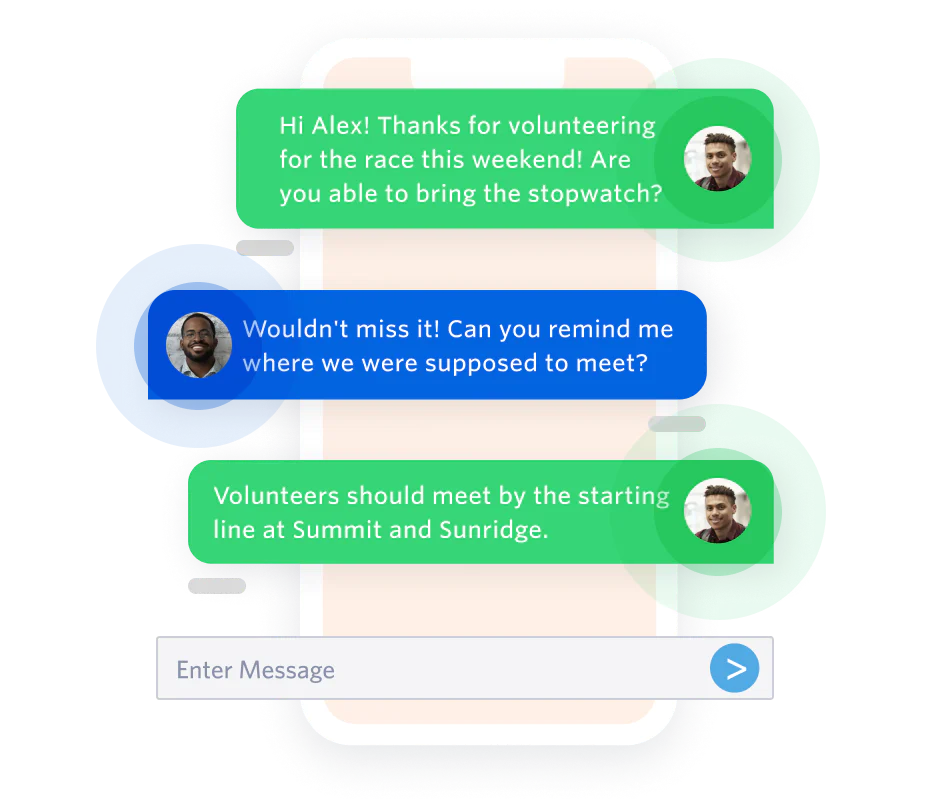 Text message conversation through Salesforce app that lets you easily send and receive text messages from Salesforce using the tools you know and love.