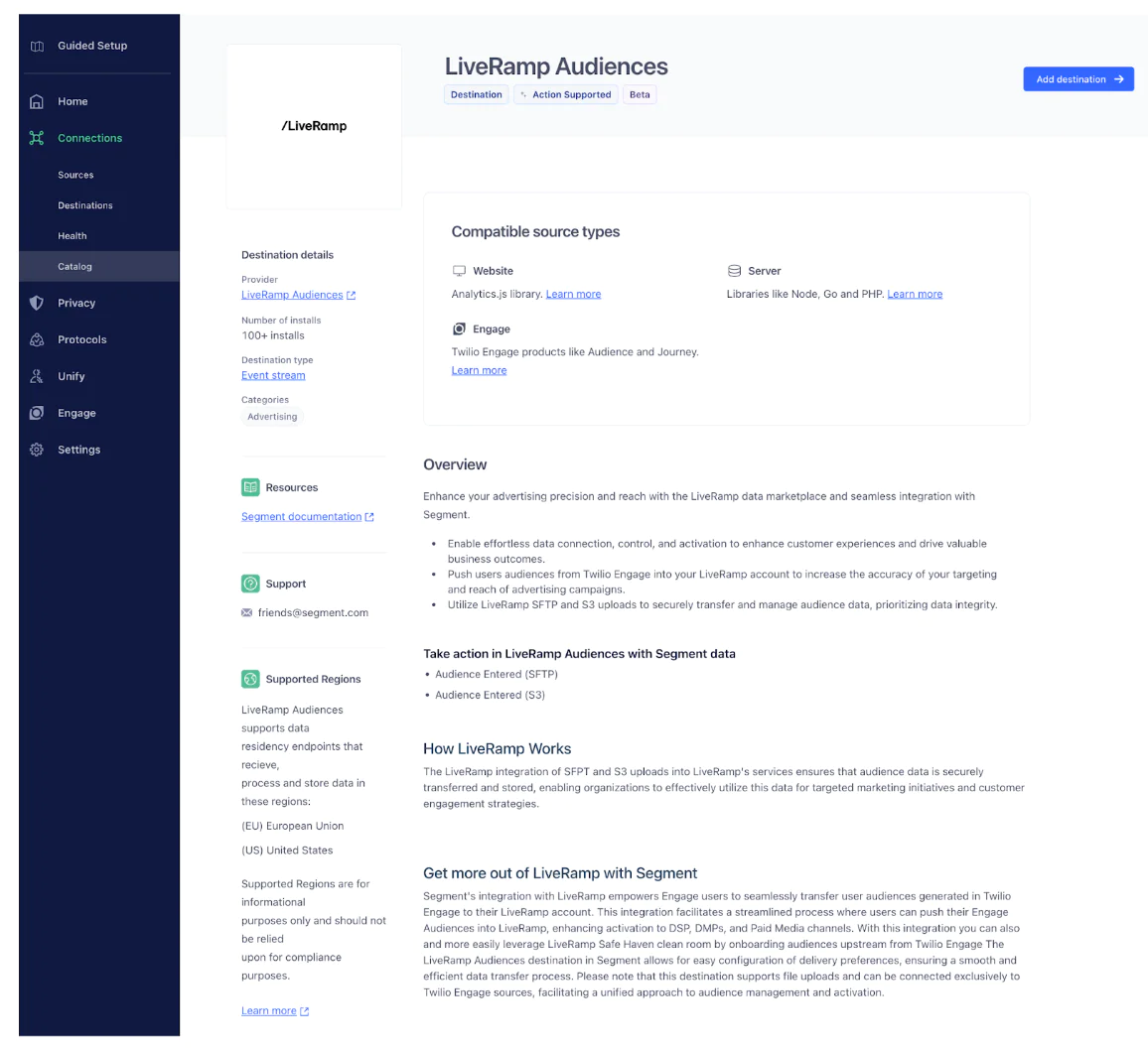 LiveRamp Audiences Integration Information Page