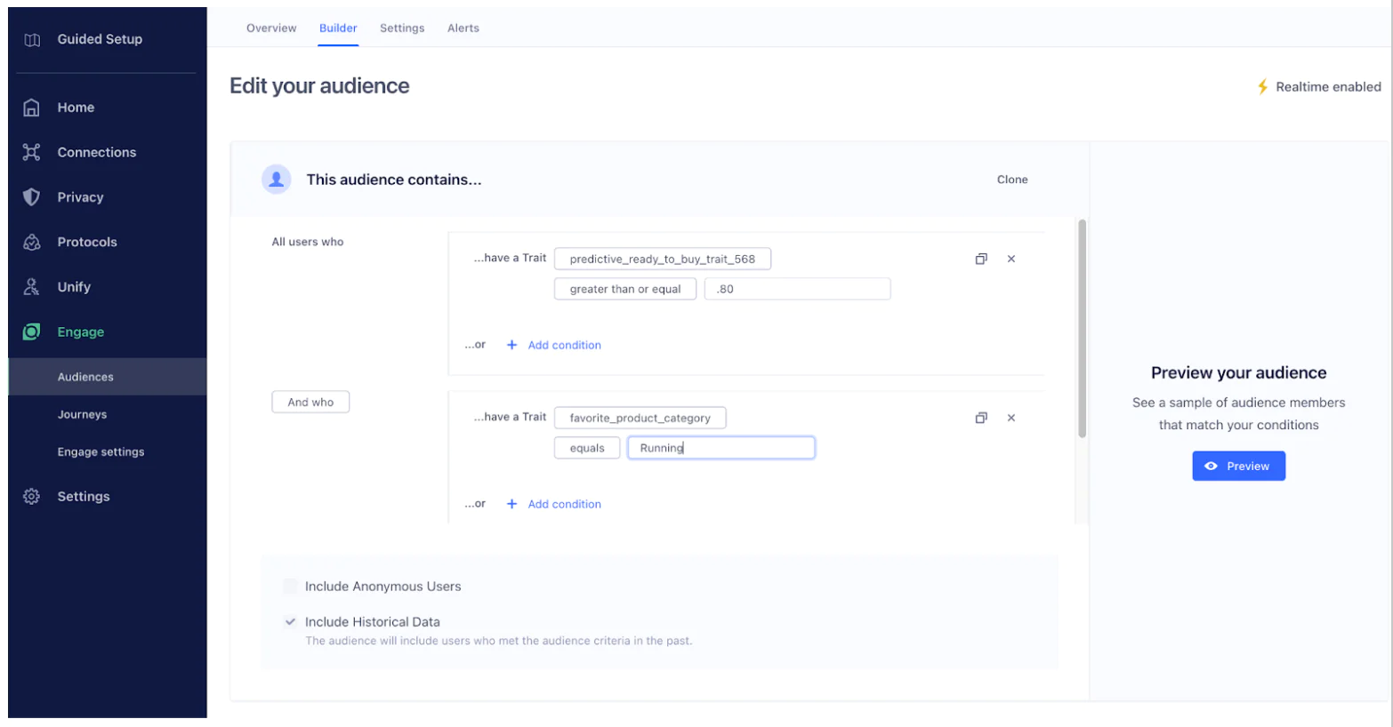 Audience Builder Interface for Marketing Campaigns
