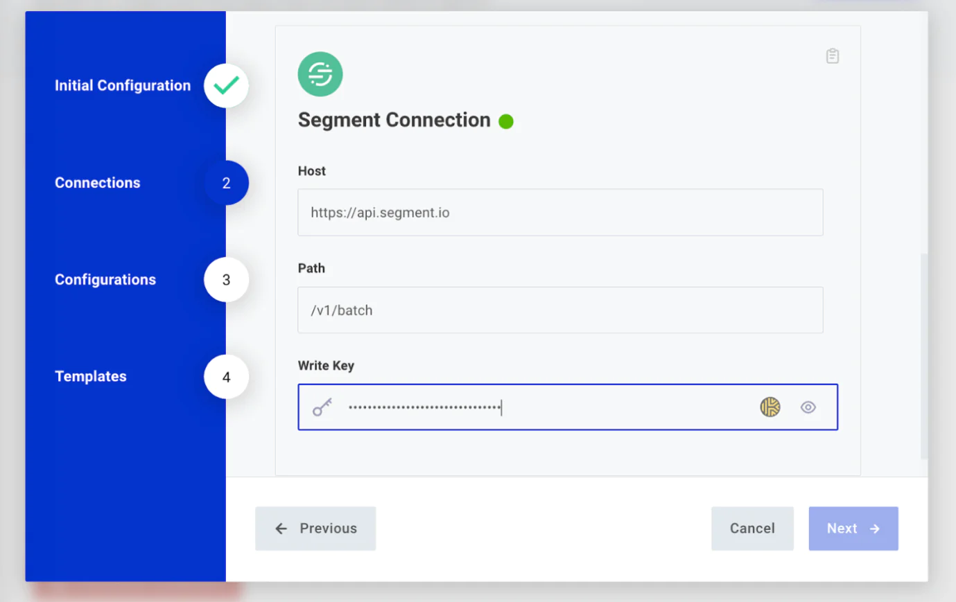 Adding the Segment write key 