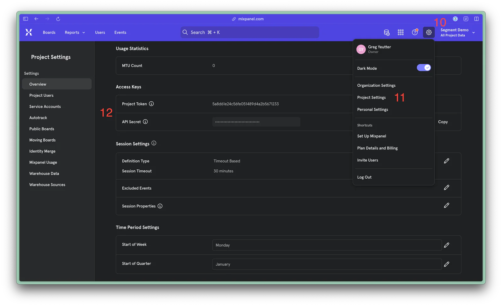10-12 Mixpanel Token