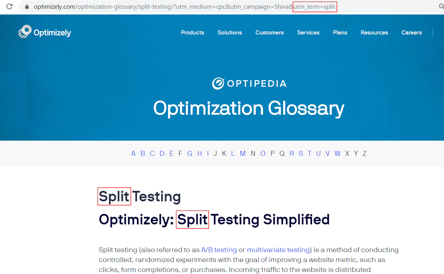 Setup experiments in Optimizely