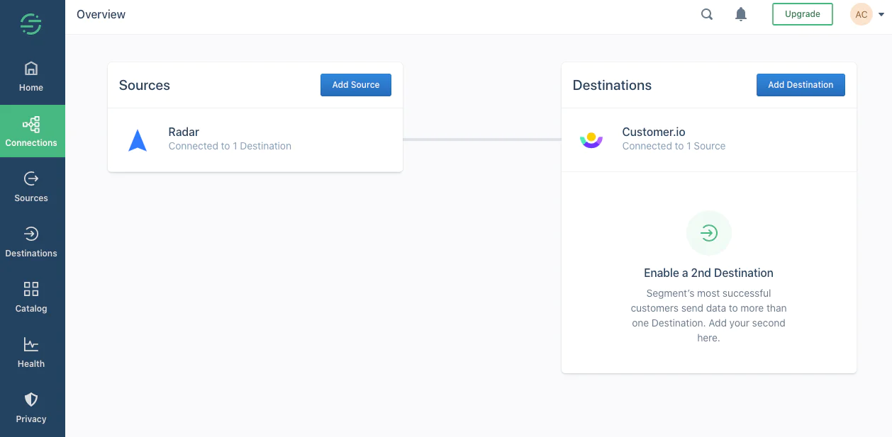 Radar Customer.io Connection