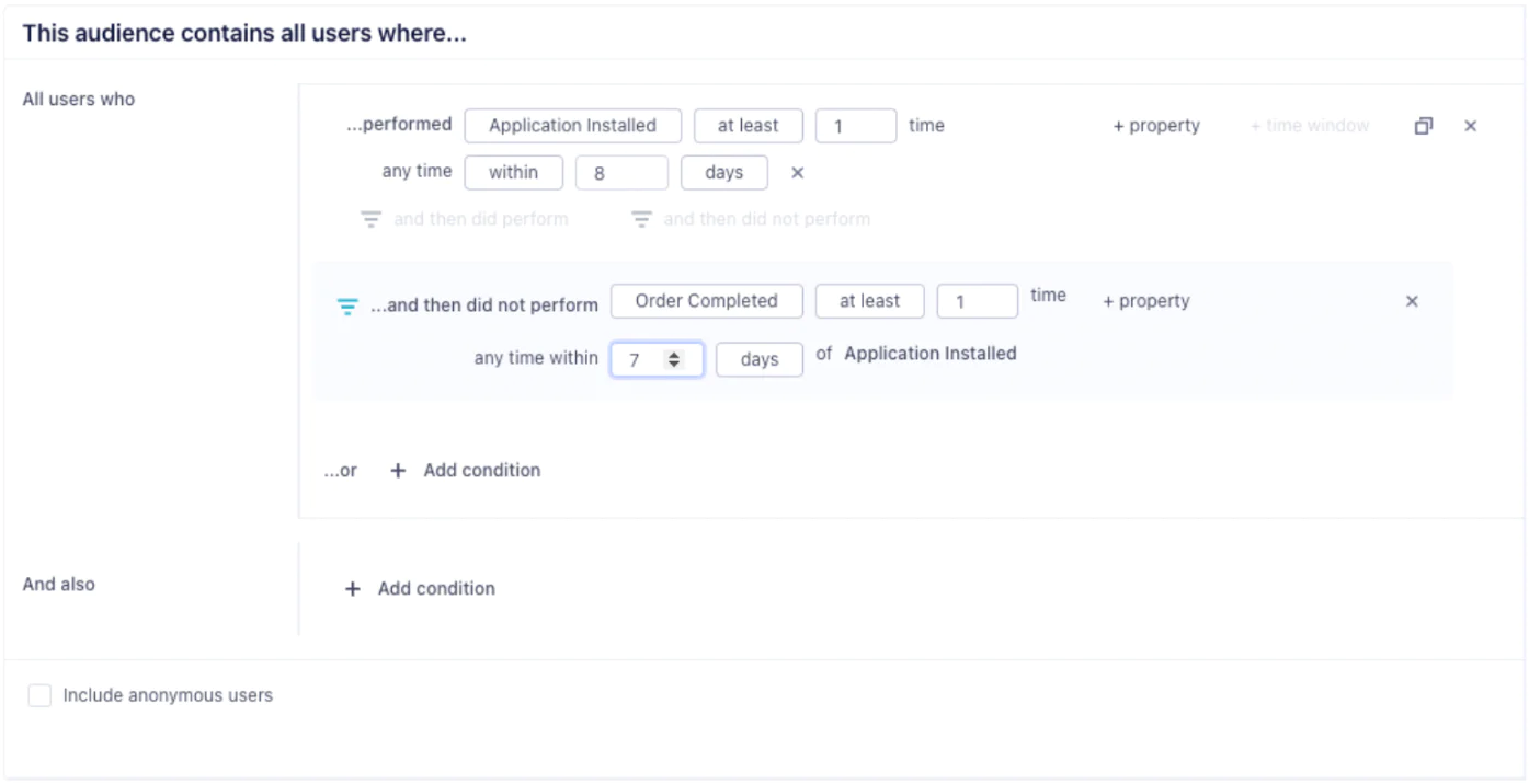 Steps for creating targeted audiences in Segment.