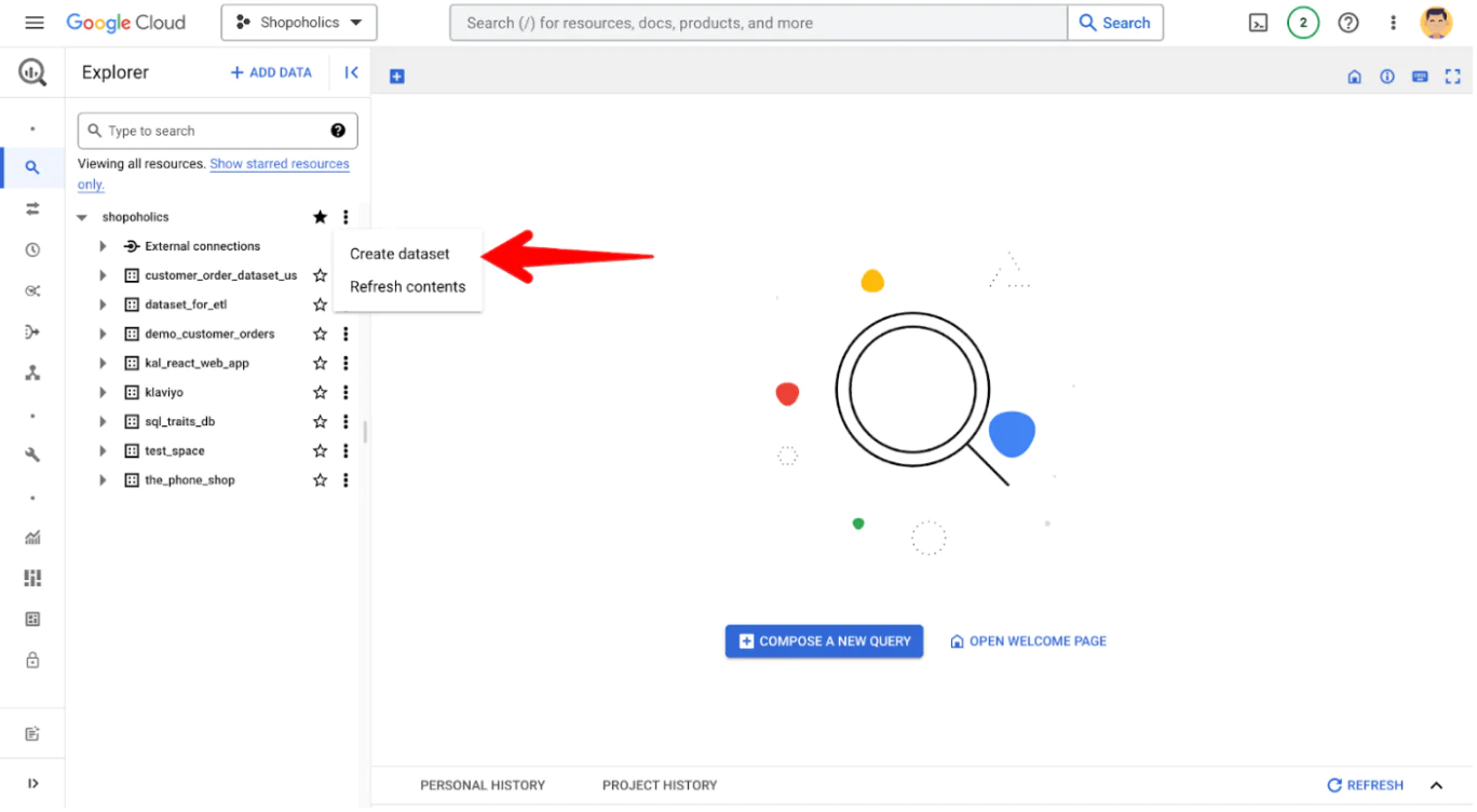 Create an External Table in BigQuery from that bucket data