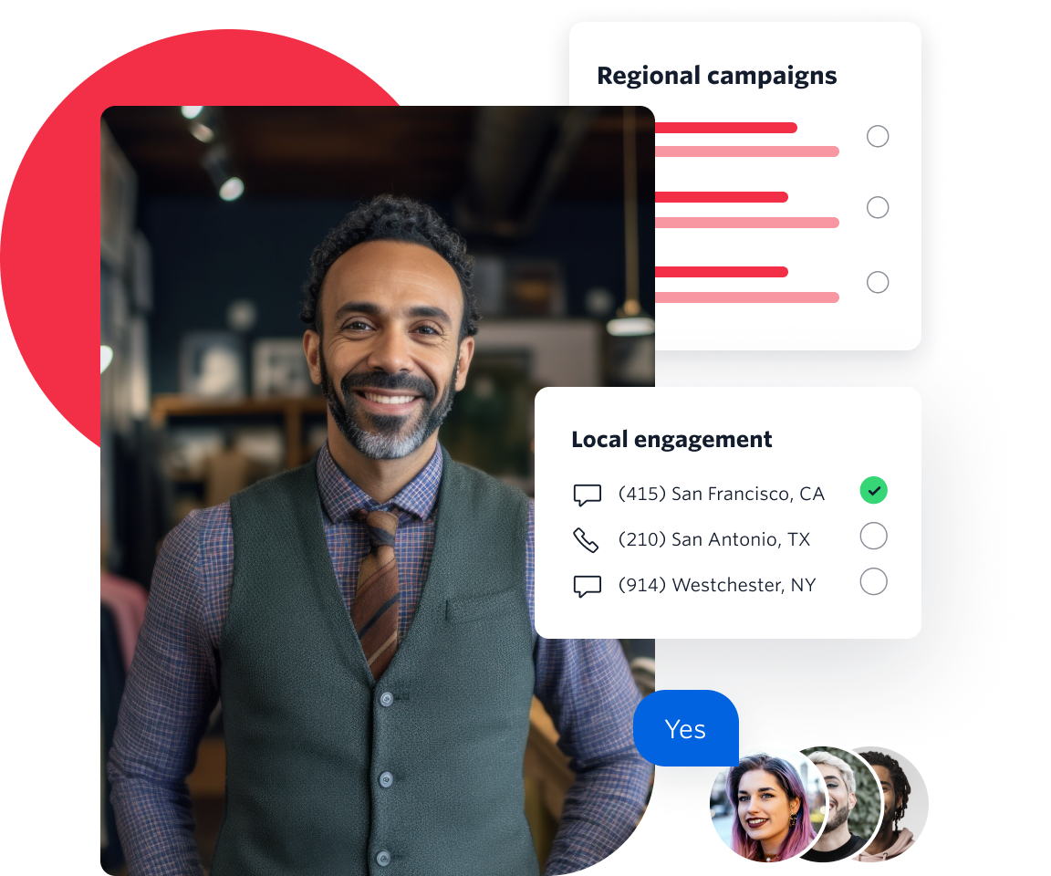 Illustration depicting local messaging experience