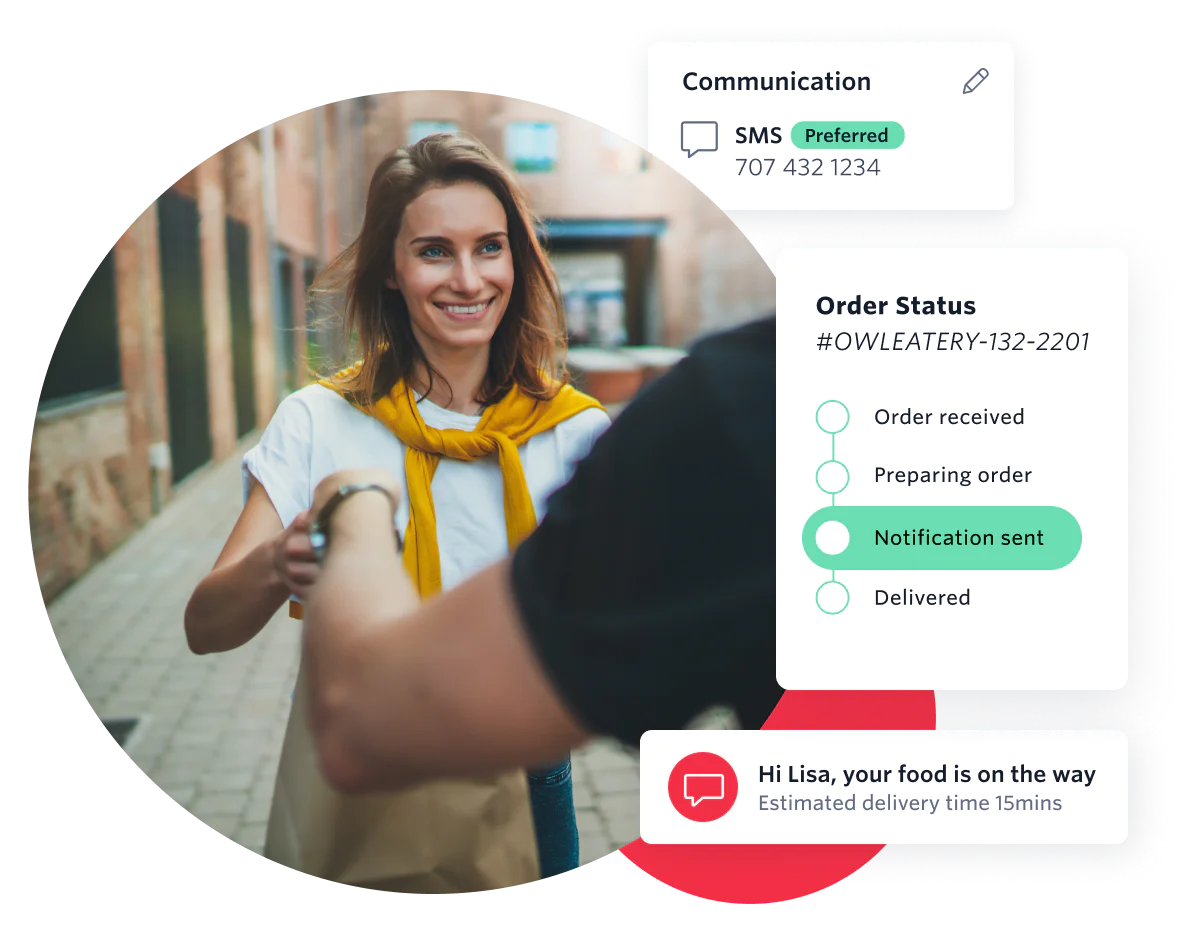A customer satisfied with the optimized delivery process and clear communication system of a delivery app.