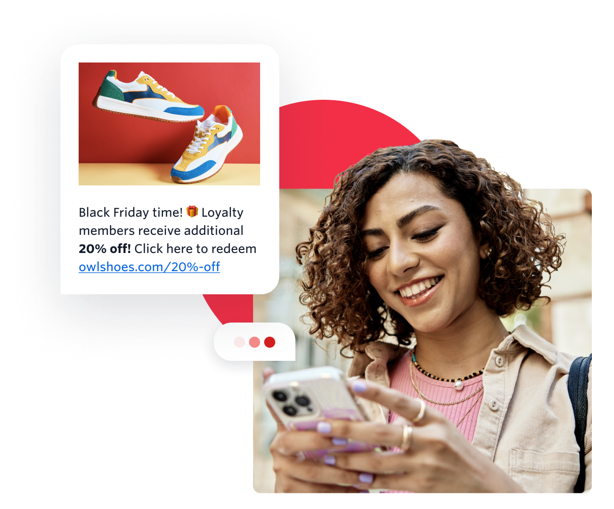 Customer engaging with SMS marketing