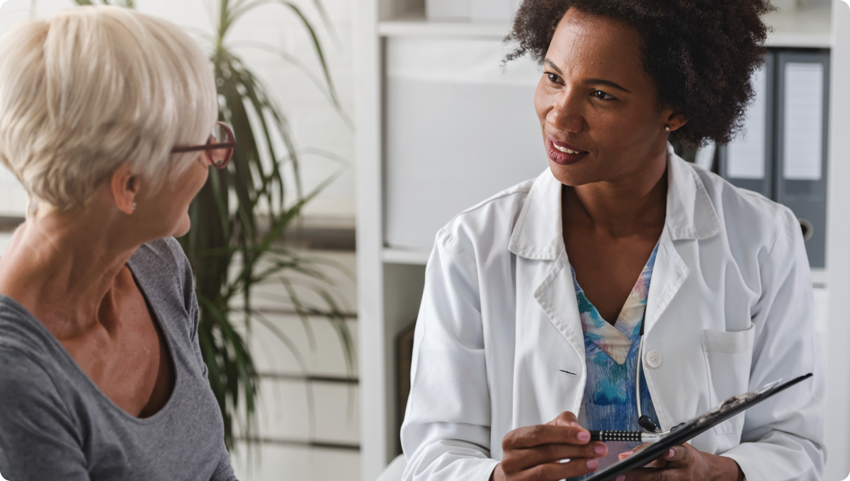 Doctor and patient with a tablet