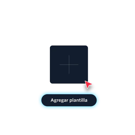 Interface with an Add Template button and a red pointer arrow.