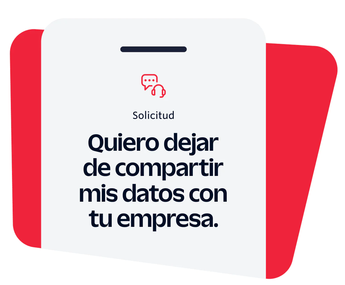 Notice to stop sharing personal data with the company.
