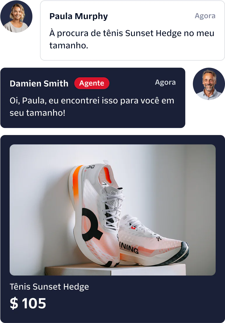 Customer inquiries and product suggestions in a messaging interface. Differentiate your customer service with embedded app experiences