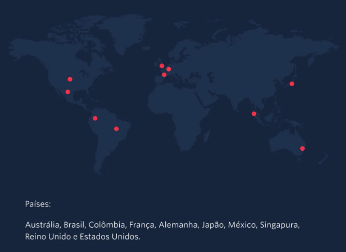 Map of the countries where consumers where surveyed for the 2024 Twilio Consumer Preferences Report