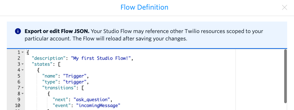 Studio Flow JSON.