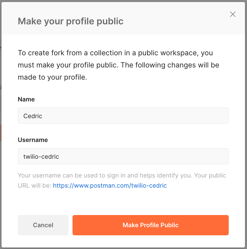 Make your profile public form.