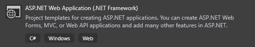 VS2019-New-ASPNET-Framework.