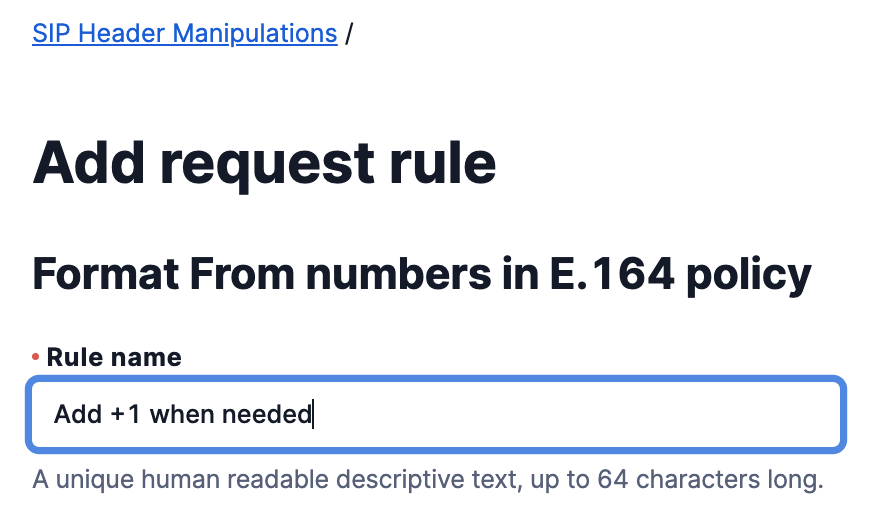 Header Manipulation - Add rule name.
