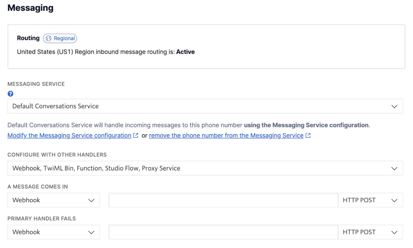 Configure an SMS number with your Messaging Service.