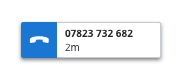 Phone icon with number 07823 732 682 and duration 2 minutes.